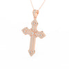 1.51Ct Round Cut Moissanite Men’s Cross Pendant in 14K White Gold