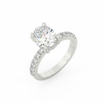 Load image into Gallery viewer, 2Ct Oval Cut Moissanite Halo Engagement Ring 14K White Gold Plated