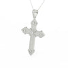 1.51Ct Round Cut Moissanite Men’s Cross Pendant in 14K White Gold