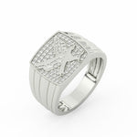 Load image into Gallery viewer, 2Ct Round Cut Moissanite Men’s Flying Eagle Ring – 14K Yellow Gold Plated