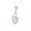 2.44Ct Round Cut Moissanite Teardrop Pendant in 14K Yellow Gold Plated