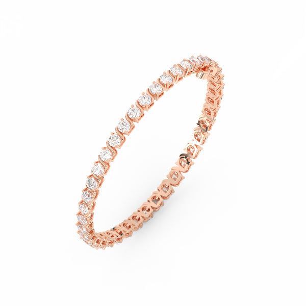 8.40 Ct Round Cut Moissanite Wave Tennis Bracelet 14K Yellow Gold Plated
