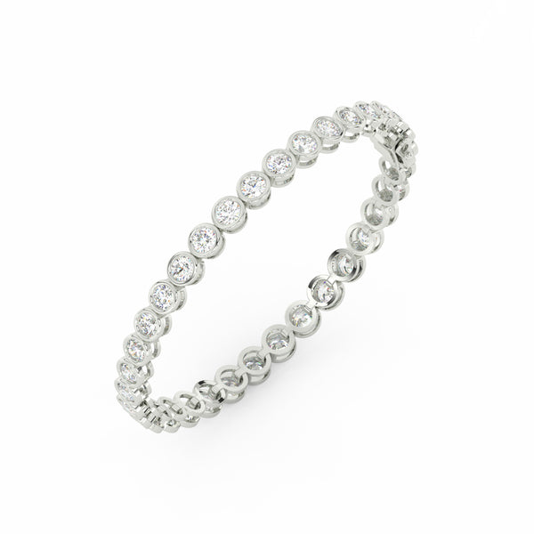 8.70 Ct Round Cut Moissanite Bezel Set Tennis Bracelet 14K Yellow Gold Plated