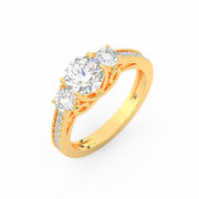 1.75Ct Round Cut Moissanite Women Engagement Wedding Ring 14K Yellow Gold Plated