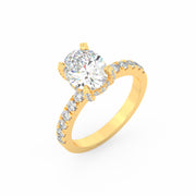 2Ct Oval Cut Moissanite Halo Engagement Ring 14K White Gold Plated