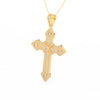 1.51Ct Round Cut Moissanite Men’s Cross Pendant in 14K White Gold