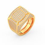 Load image into Gallery viewer, 5Ct Round Cut Moissanite Men’s Cluster Ring 14K White Gold Plated