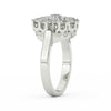 2.29Ct Round Cut Moissanite Women Cluster Engagement Ring 14K Yellow Gold Plated