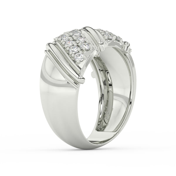 1Ct Round Cut Moissanite Men Cluster Wedding Band Ring 14K Yellow Gold Plated