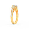1.95Ct Round Cut Moissanite Women Engagement Wedding Ring 14K Yellow Gold Plated