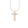 1.50Ct Round Cut Moissanite Women Cross Pendant 14K White Gold Plated