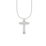 Load image into Gallery viewer, 1.50Ct Round Cut Moissanite Women Cross Pendant 14K White Gold Plated