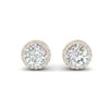 2.94Ct Round Cut Moissanite Halo Stud Earrings 14K Gold Plated Screw Back