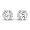 2.94Ct Round Cut Moissanite Halo Stud Earrings 14K Gold Plated Screw Back