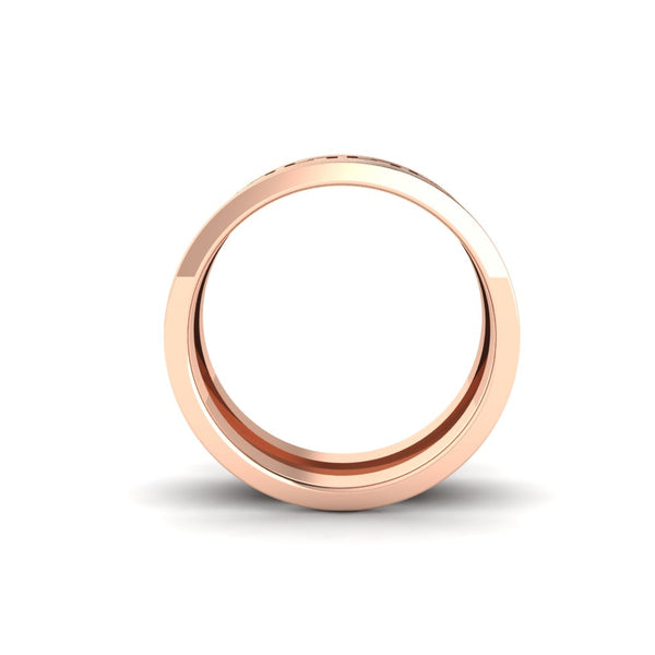 2.33Ct Round Cut Moissanite Men Unique Wedding Band Ring 14K Yellow Gold Plated