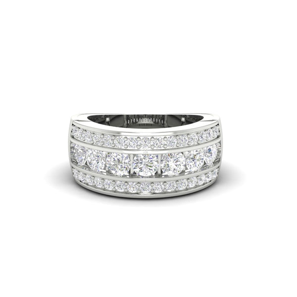 2.33Ct Round Moissanite Men's Wedding Band Ring 14K White Gold Plated