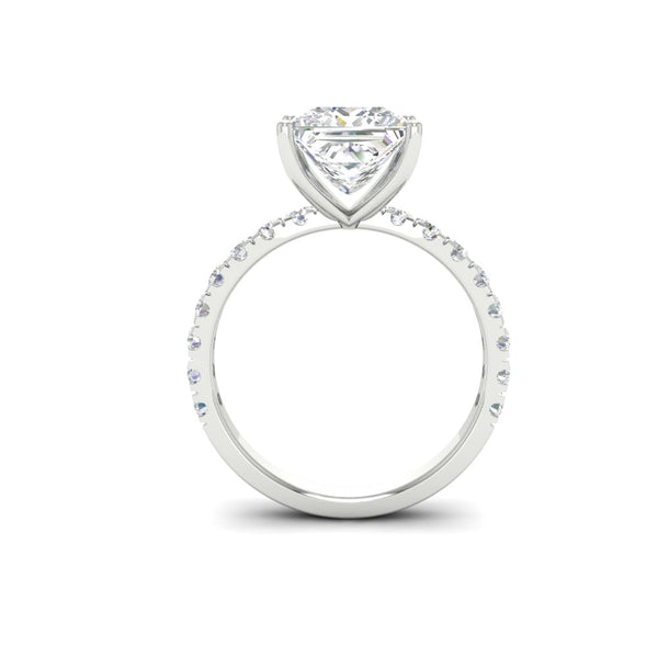 2.63Ct Princess Cut Moissanite Women Engagement Ring 14K Yellow Gold Plated