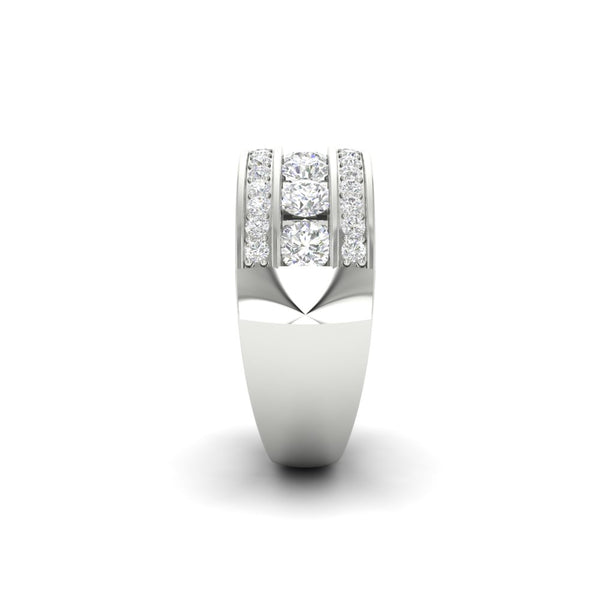 2.33Ct Round Moissanite Men's Wedding Band Ring 14K White Gold Plated
