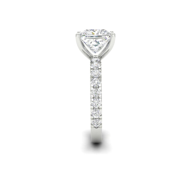 2.63Ct Princess Cut Moissanite Women Engagement Ring 14K Yellow Gold Plated