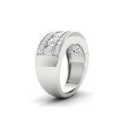 2Ct Round Moissanite Men's Wedding Band Ring 14K White Gold Plated