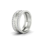 Load image into Gallery viewer, 2.33Ct Round Cut Moissanite Men Unique Wedding Band Ring 14K Yellow Gold Plated