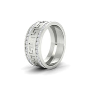 2.33Ct Round Cut Moissanite Men Unique Wedding Band Ring 14K Yellow Gold Plated