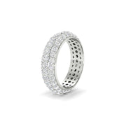 2.50 CT Round Cut Moissanite Men Wedding Band Ring 14K White Gold Plated