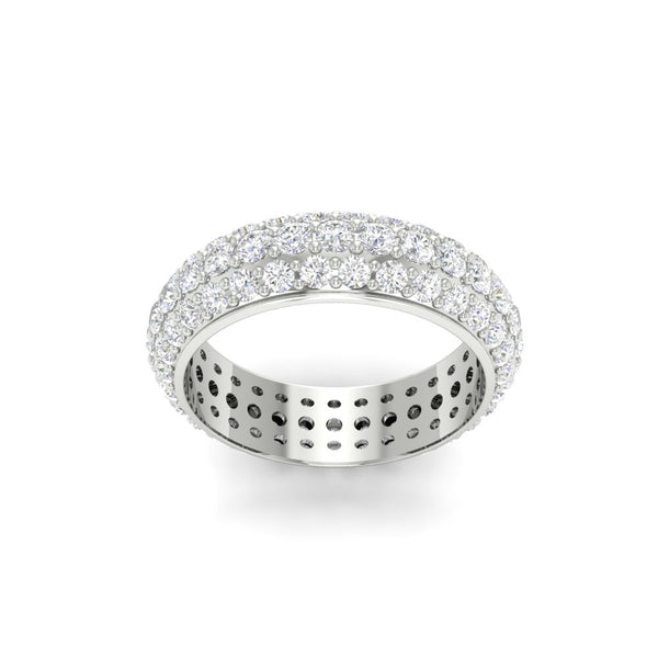 3.92 CT Round Cut Moissanite Men Wedding Band Ring 14K White Gold Plated