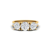 2Ct Round Cut Moissanite Three Stone Engagement Ring 14K Yellow Gold Plated