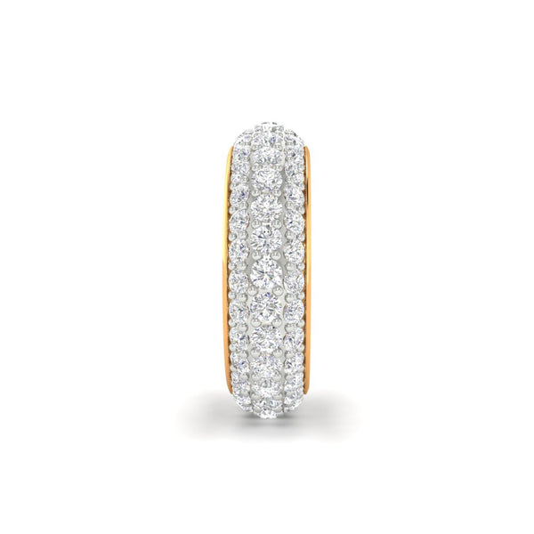 3.92 CT Round Cut Moissanite Men Wedding Band Ring 14K White Gold Plated