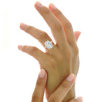 Load image into Gallery viewer, 7 Ct Oval Moissanite Women Engagement Rings 14K White Gold Plated
