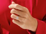 Round Cut Moissanite Solitaire Engagement Ring 14K White Gold Plated