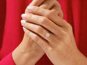 Round Cut Real Moissanite 4 Prong Solitaire Ring 14K Gold Plated