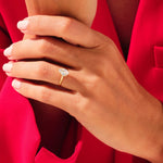 Load image into Gallery viewer, Pear Cut Real Moissanite 5 Prong Solitaire Ring 14K Gold Plated