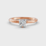 Load and play video in Gallery viewer, Princess Cut Real Moissanite Claw Prong Solitaire Ring 14K Gold Plated