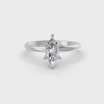 Load and play video in Gallery viewer, Marquise Cut Real Moissanite 6 Prong Solitaire Ring 14K Gold Plated