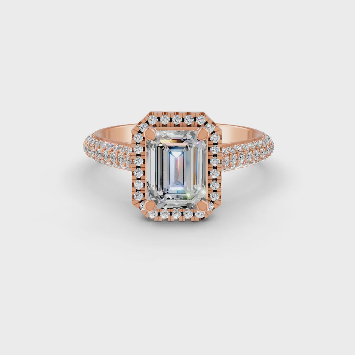 2.50 Ct Radiant Cut Moissanite Engagement Ring 14K Gold Plated