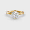 1-5 Ct Round Cut Real Moissanite 2 Prong Solitaire Ring 14K Yellow Gold Plated