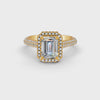 2.34 Ct Radiant Cut Certified Moissanite Engagement Ring 14K Yellow Gold Plated