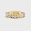 1.38Ct Round Cut Moissanite Channel Set Full Eternity Band Ring 14K Gold Plated