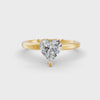 1-5 Ct Heart Cut Real Moissanite 3 Prong Solitaire Ring 14K Yellow Gold Plated