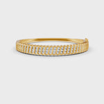 Load and play video in Gallery viewer, 1.90 Ct Round Cut Natural Moissanite Women's Bangle Bracelets 14K Gold Plated