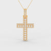 3Ct Round Moissanite Men Cross Pendant 14K Yellow Gold Plated