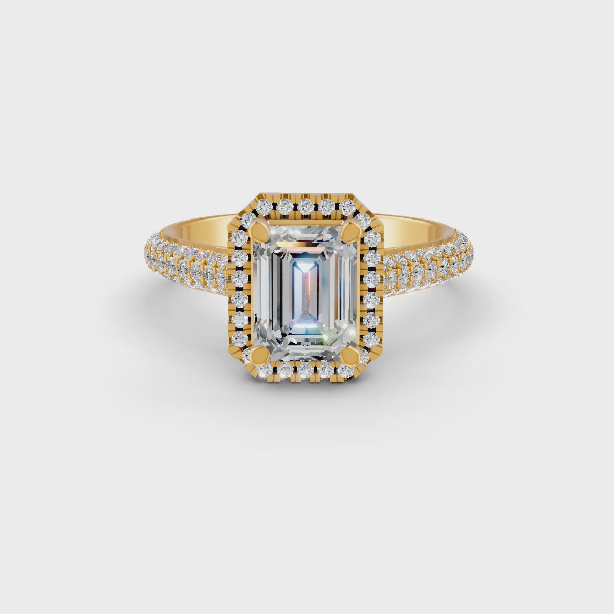 2.50 Ct Radiant Cut Moissanite Engagement Ring 14K Gold Plated