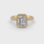 Load and play video in Gallery viewer, 2.50 Ct Radiant Cut Moissanite Engagement Ring 14K Gold Plated
