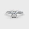 1-5 Ct Princess Cut Real Moissanite Double 4 Prong Solitaire Ring 14K Yellow Gold Plated