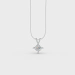 Load and play video in Gallery viewer, Princess Cut Moissanite Solitaire Pendant 14K Gold Plated