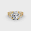 3.83Ct Oval Cut Moissanite Women Engagement Ring 14K Gold Plated