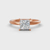 1-5 Ct Princess Cut Real Moissanite 4 Prong Solitaire Ring 14K Yellow Gold Plated