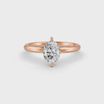 Load and play video in Gallery viewer, Oval Cut Real Moissanite 2 Prong Solitaire Ring 14K Gold Plated